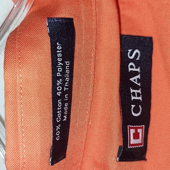 NWOT Men's Orange Chaps Longsleeve  Button-down (XXL) - Picture 6 of 12